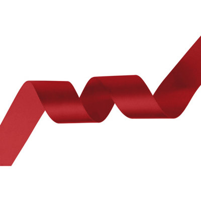 Scarlet Double Sided Satin Ribbon Polyester Ribbon Roll, 10mm x 10 metres