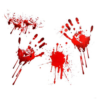 Scary Blood Hand Party Bloody Hand Print Sticker Window Clings Scary Decoration