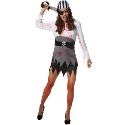 Scary female pirate - black/white XL
