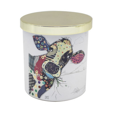 Scented Candle Cashmere & Silk Bug Art Connie Cow Hand Poured Aromatherapy