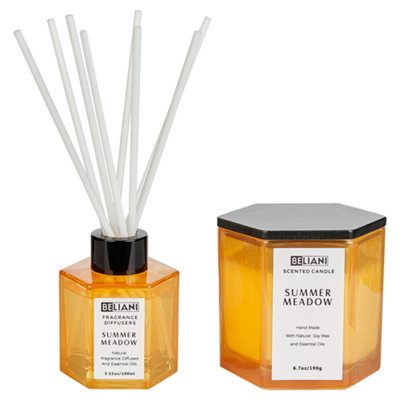 Scented Candle with Fragrance Reed Diffuser CLASSY TINT Soy Wax Fresh Notes