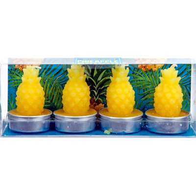 Scented Tealights Tropical Pineapple Multipack (4 pack)Candles Gifts ...