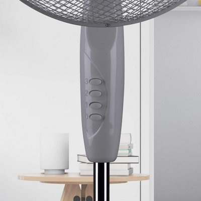Schallen 16" Oscillating Pedestal Fan - Adjustable Height Floor Fan, Grey