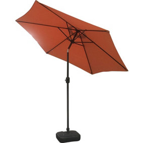 Schallen 2.7m UV50 Garden Outdoor Sun Umbrella Parasol with Winding Crank & Tilt- Beige