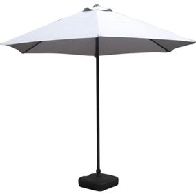 Schallen 2.7m UV50 Sturdy Straight Garden Outdoor Sun Umbrella Parasol- Grey