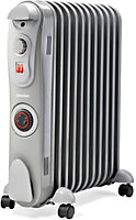 Schallen 2500W 11 Fin Portable Electric Slim Oil Filled Radiator Heater with Adjustable Temperature