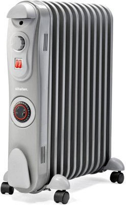 Schallen 2500W 11 Fin Portable Electric Slim Oil Filled Radiator Heater  with Adjustable Temperature | DIY at Bu0026Q