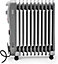 Schallen 2500W 11 Fin Portable Electric Slim Oil Filled Radiator Heater with Adjustable Temperature