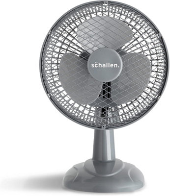 Schallen 6" Small Electric Modern Portable Air Cooling Fan with Tilt Feature for Desk, Office, Home & Travel Use - Grey