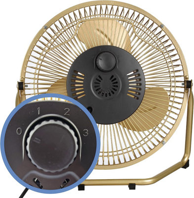 Schallen 9" Metal High Velocity Cold Air Circulator Adjustable Floor Fan with 3 Speed Settings - Champagne Gold