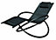 Schallen Garden & Outdoor Breathable Heavy Duty Steel Rocking Folding Lounger Chair with Pillow (Black)
