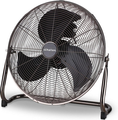 Schallen Gunmetal Grey Black Metal High Velocity Cold Air Circulator Adjustable Floor Fan with 3 Speed Settings - Large 18"