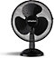 Schallen Home & Office Electric 12" 3 Speed Electric Tilt Oscillating Worktop Desk Table Air Cooling Fan in BLACK