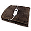 Schallen Luxury Soft Heated Warm Throw Over Blanket with Timer & 10 Heat Settings - Brown