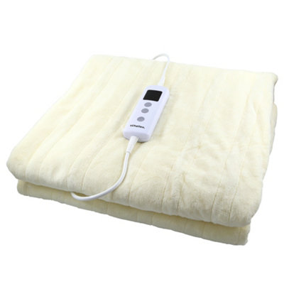 Schallen Luxury Soft Heated Warm Throw Over Blanket with Timer u0026 10 Heat  Settings- Cream | DIY at Bu0026Q