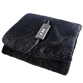Schallen Luxury Waffle Soft Heated Warm Throw Over Blanket with Timer & 10 Heat Settings - Waffle Charcoal
