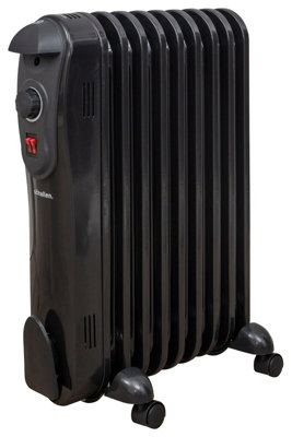 Schallen Oil Filled Radiator 2000W 9 Fin Portable Heater with Thermostat - BLACK