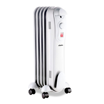 Schallen Portable Electric Slim Oil Filled Radiator Heater with Adjustable Temperature Thermostat 1000W  5 Fin