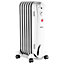 Schallen Portable Electric Slim Oil Filled Radiator Heater with Adjustable Temperature Thermostat 1500W 7 Fin