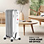 Schallen Portable Electric Slim Oil Filled Radiator Heater with Adjustable Temperature Thermostat 1500W 7 Fin