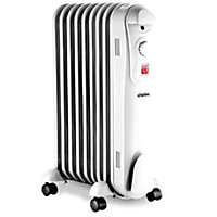 Schallen Portable Electric Slim Oil Filled Radiator Heater with Adjustable Temperature Thermostat 2000W 9 Fin