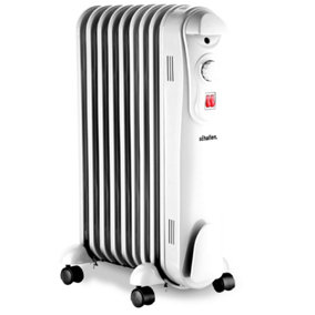 Schallen Portable Electric Slim Oil Filled Radiator Heater with Adjustable Temperature Thermostat 2000W 9 Fin