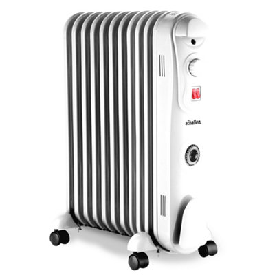 Schallen Portable Electric Slim Oil Filled Radiator Heater with Adjustable Temperature Thermostat 2500W  11 Fin