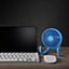 Schallen Rechargeable 4 Way Portable Clip on, Handheld Lightweight Fan for Pram, Car Seat, Desk, Office (Blue)