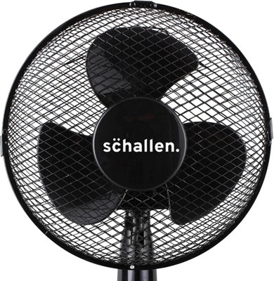 Schallen Small 9" Portable Desk Table Oscillating Cooling Fan with 2 Speed Setting & Quiet Operation in Black