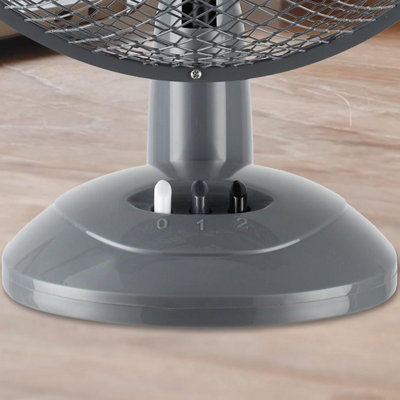 Schallen Small 9" Portable Desk Table Oscillating Cooling Fan with 2 Speed Setting & Quiet Operation in Grey