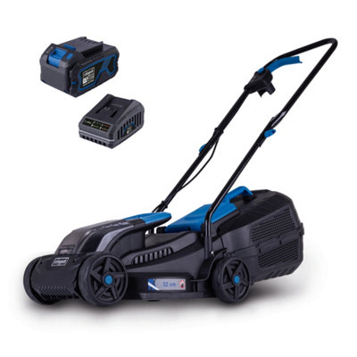 Scheppach BC-MP320-X Cordless Lawn Mower, 20V, 32cm, 30L Grass Bag ...