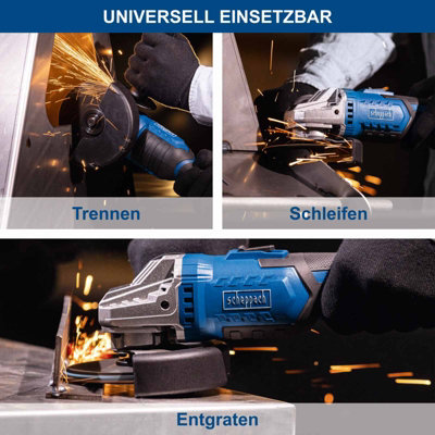 Scheppach C-AG125-X Cordless Angle Grinder, 20V, 125mm Disc, Variable ...