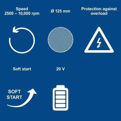 Scheppach C-AG125-X Cordless Angle Grinder, 20V, 125mm Disc, Variable ...