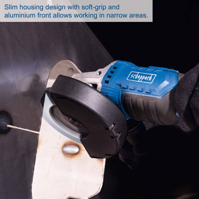 Scheppach C-AG125-X Cordless Angle Grinder, 20V, 125mm Disc, Variable ...