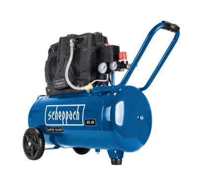 Scheppach HC51Si Silent Air Compressor, 50L Tank, 1500W, 8Bar