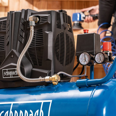 Scheppach HC51Si Silent Air Compressor, 50L Tank, 1500W, 8Bar