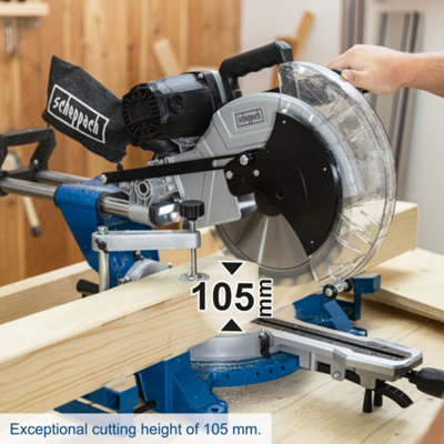 Scheppach HM140L 12" Sliding Mitre Saw, 2000W, 305mm 24T 48T TCT Blades, 330x105mm Cross Cut, 45 Degree Double Bevel & Laser Guide