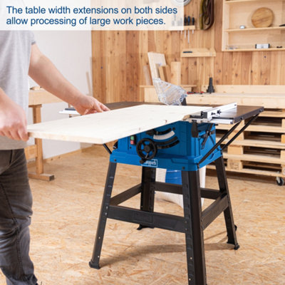 Scheppach HS254 Table Saw, 2200W, 254mm TCT Blade, 63x94cm Table, Mitre ...