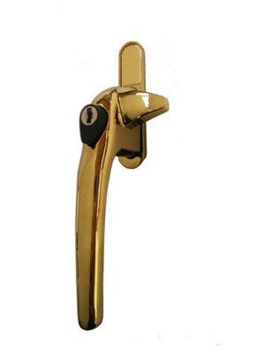 Schlosser Technik Apto Cockspur Window Handle Kit - Left Handed Polished Gold
