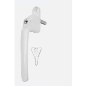 Schlosser Technik Inline Key Locking Espag Window Handles - White - 10mm spindle
