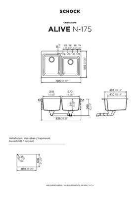 Schock Composite Granite Christadur Alive 1.75 Bowl Puro Topmount Kitchen Sink - ALIN175APU