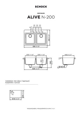 Schock Composite Granite Christadur Alive 2.0 Bowl Polaris Topmount Kitchen Sink - ALIN200APO