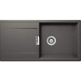 Schock Composite Granite Mono 1.0 Bowl & Drainer Silverstone Inset/Undermount Kitchen Sink - MOND100LSI