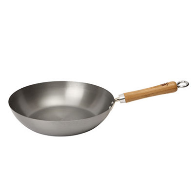 School of Wok Skinny Wok Carbon Steel Healthy Eating Wok, Silver, 13-Inch