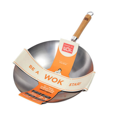 School of Wok Wok Star 12" / 30cm Carbon Steel Heavy Duty Wok