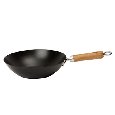 school of Wok "Wok Star" Non-Stick Carbon Steel Wok, Silver, 10.5-Inch