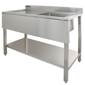 Science Lab Laboratory Sink Stainless Steel Single Bowl - Left Hand Drainer
