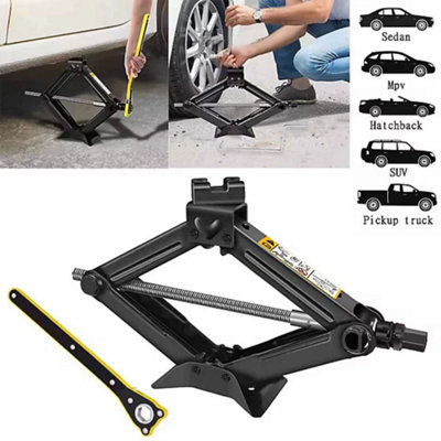 scissor jack, 2 tonne car jack with handle, 105-385mm lifting range ...
