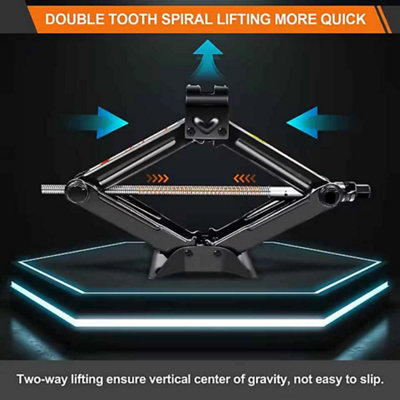 scissor jack, 2 tonne car jack with handle, 105-385mm lifting range ...