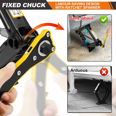 Scissor Jack For Car 3 Ton, Car Jack Kit For Heavy Duty Tire Lifting